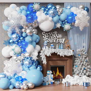 110Pcs Ice Snow Theme Balloon Garland Kit