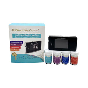 4-in-1 Accu-Answer Hemoglobin Cholesterol Blood Glucose And Uric Acid Meter