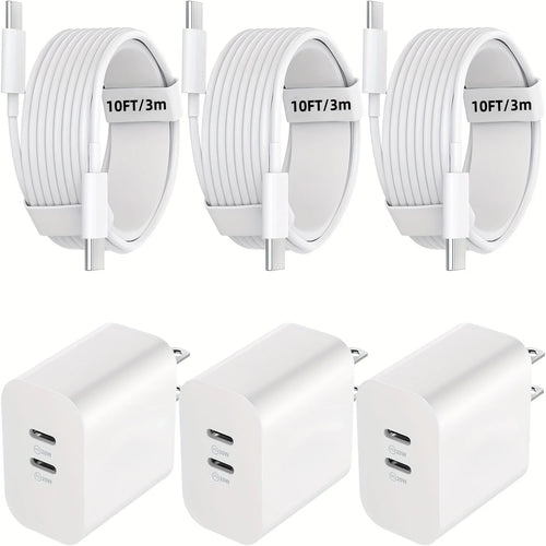 2Pack IPhone Charger 40W Dual Port Charging Block With 6FT USB C Charger Cable