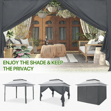 11x11 Pop-up Instant Gazebo Tent with 4 Sidewalls with Carry Bag Stakes and Ropes