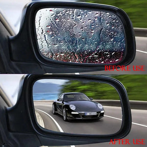 2pcs Car Rearview Mirror Rainproof Clear Film Anti-Fog Film Sticker