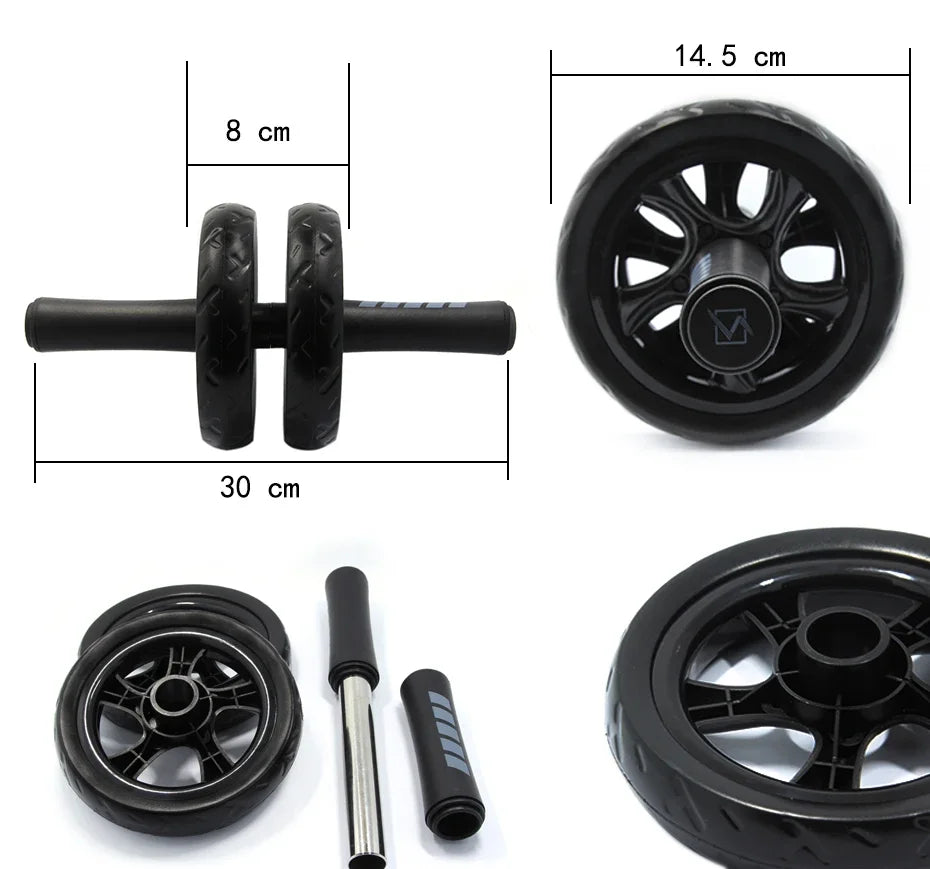 Mute Non-slip Double-Wheel Abdominal Roller
