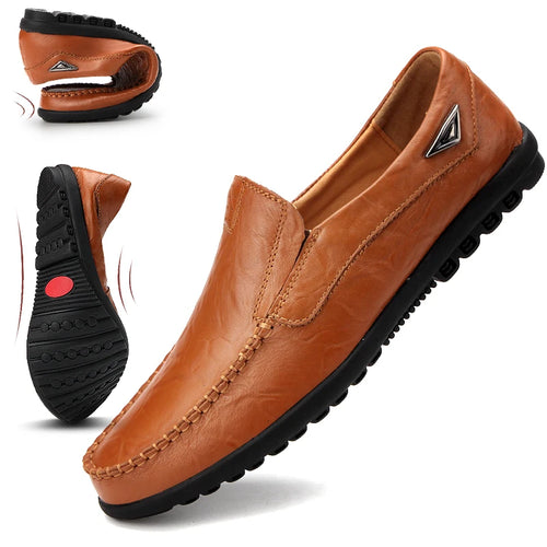 Genuine Leather Slip on Loafers