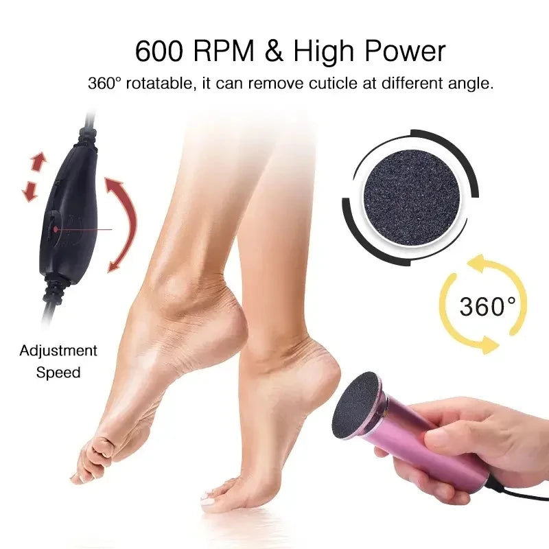 Electronic Foot File Callus Remover with Replacement Sandpaper Disc