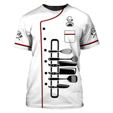 Short Sleeve 3D Print Chef Uniform
