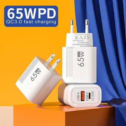 65W GaN USB C Charger Fast Charging Wall Charger
