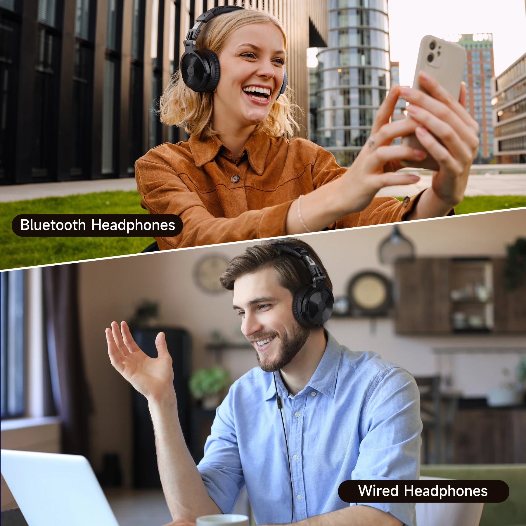 Oneodio Pro C Wireless Headphones Bluetooth 5.2 Deep Bass Stereo with Mic