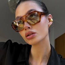 Thick Frame Double Bridge Polygon Sunglasses