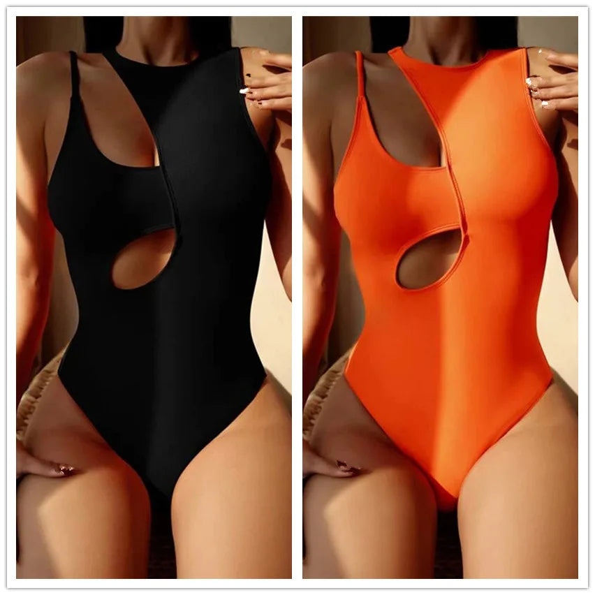 Shiny Stylish One-Piece Swimwear