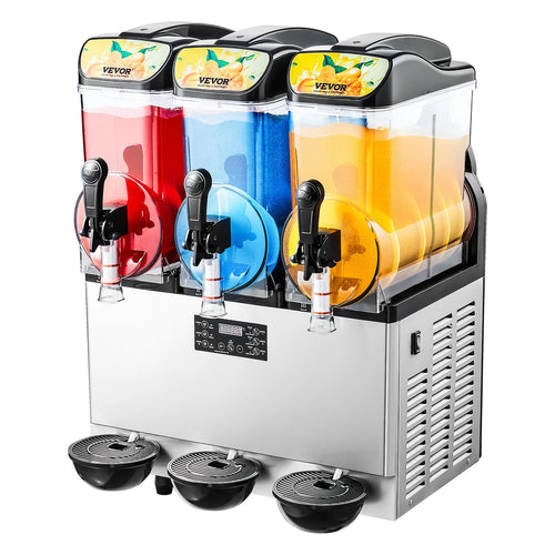 Succebuy 15L Commercial Frozen Drink Maker Triple Tank Slushy Machine