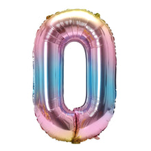 32inch Rainbow Gradient Number Foil Balloons