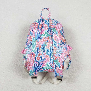 Seagrass Pattern Rose Red Backpack