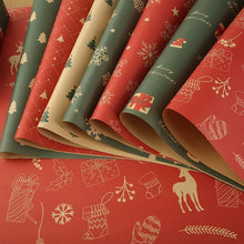 12 Sheets 75*50CM Christmas Kraft Paper