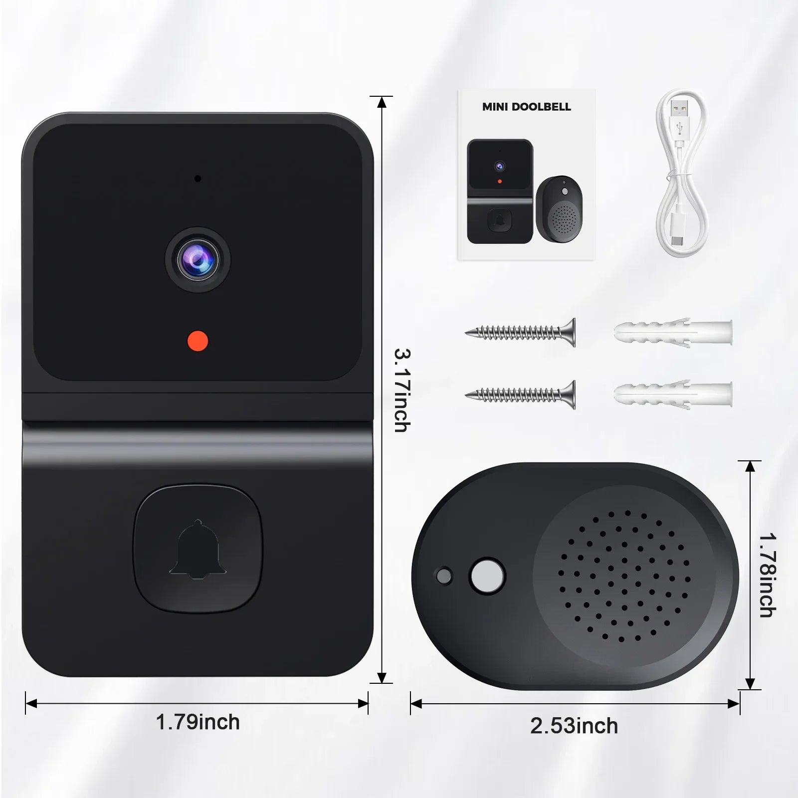 Wireless Doorbell WiFi Outdoor HD Camera Security Door Bell