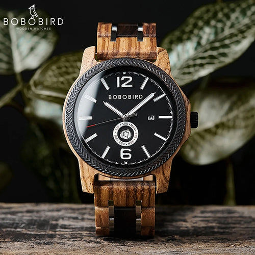 Wooden BOBOBIRD Japanese Movement Quartz Wristwatch