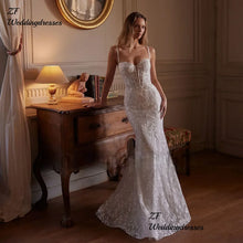 Beaded Shoulder Strapped Sequined Shiny 2 Pieces Wedding Dress With Satin Detachable Train