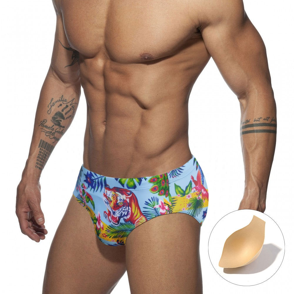 Colored Hearts Slim Fit Swimming Briefs