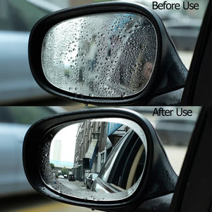 2pcs Car Rearview Mirror Rainproof Clear Film Anti-Fog Film Sticker