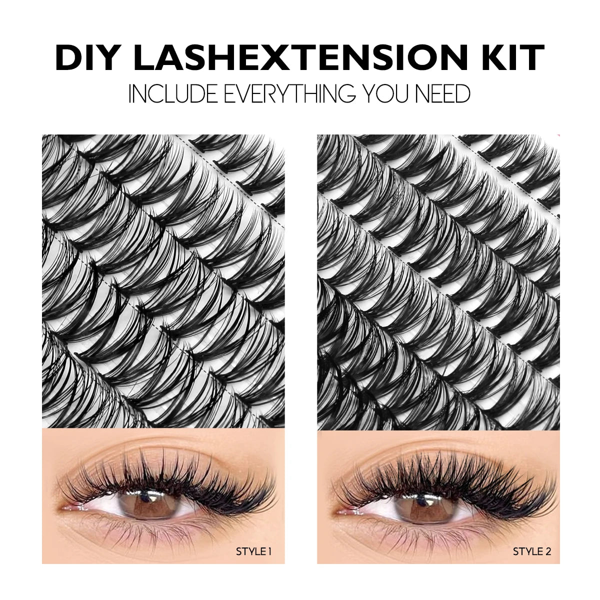 Lash Extension Kit With Lash Bond and Seal Makeup Tools