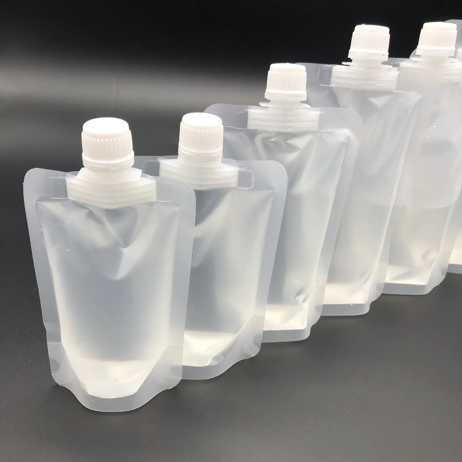 100PCS 30ML~500ML Stand-up Frosted Plastic Suction Nozzle Bag