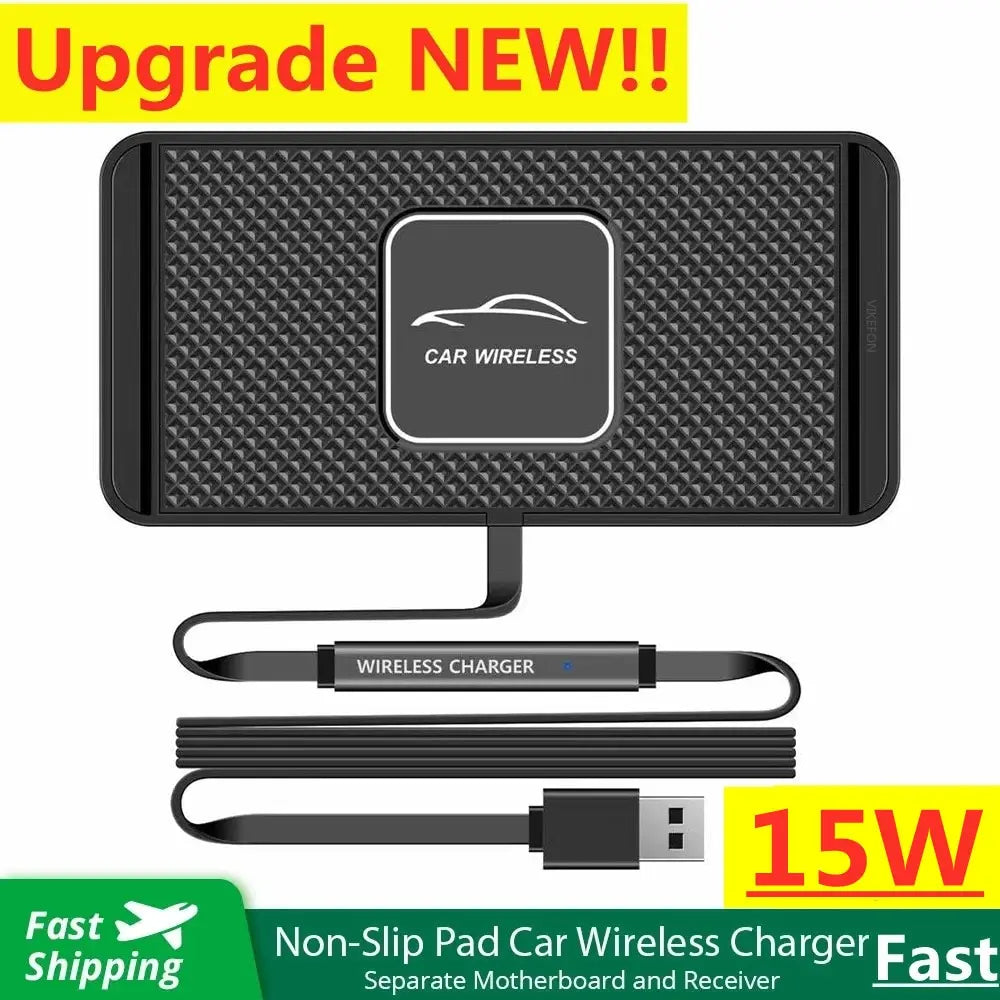 Wireless Silicone Non Slip Pad Car Charging Station
