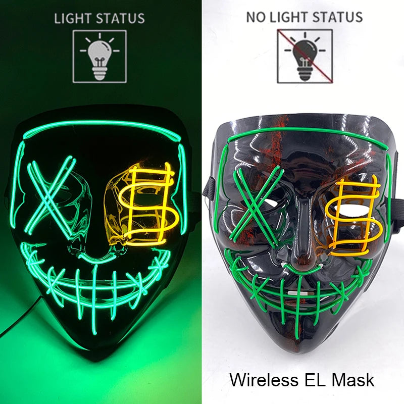 The Purge Horror Wireless LED Glow Mask