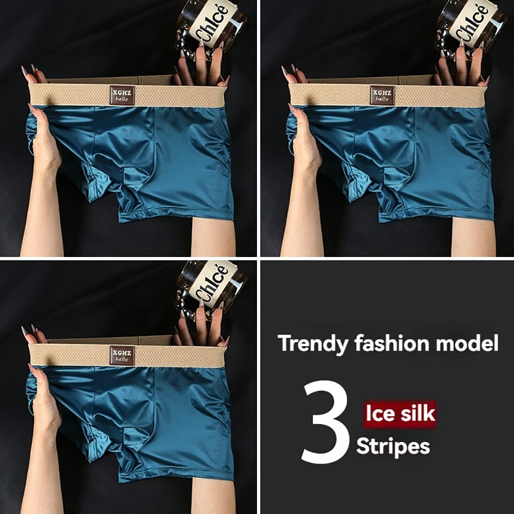 3PCS Satin-like Super Soft Boxers