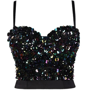 Rhinestone Sequined Cami Top