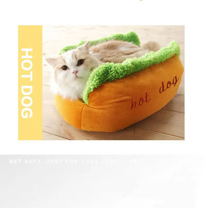 Hot Dog Shaped Detachable Washable Dog Bed