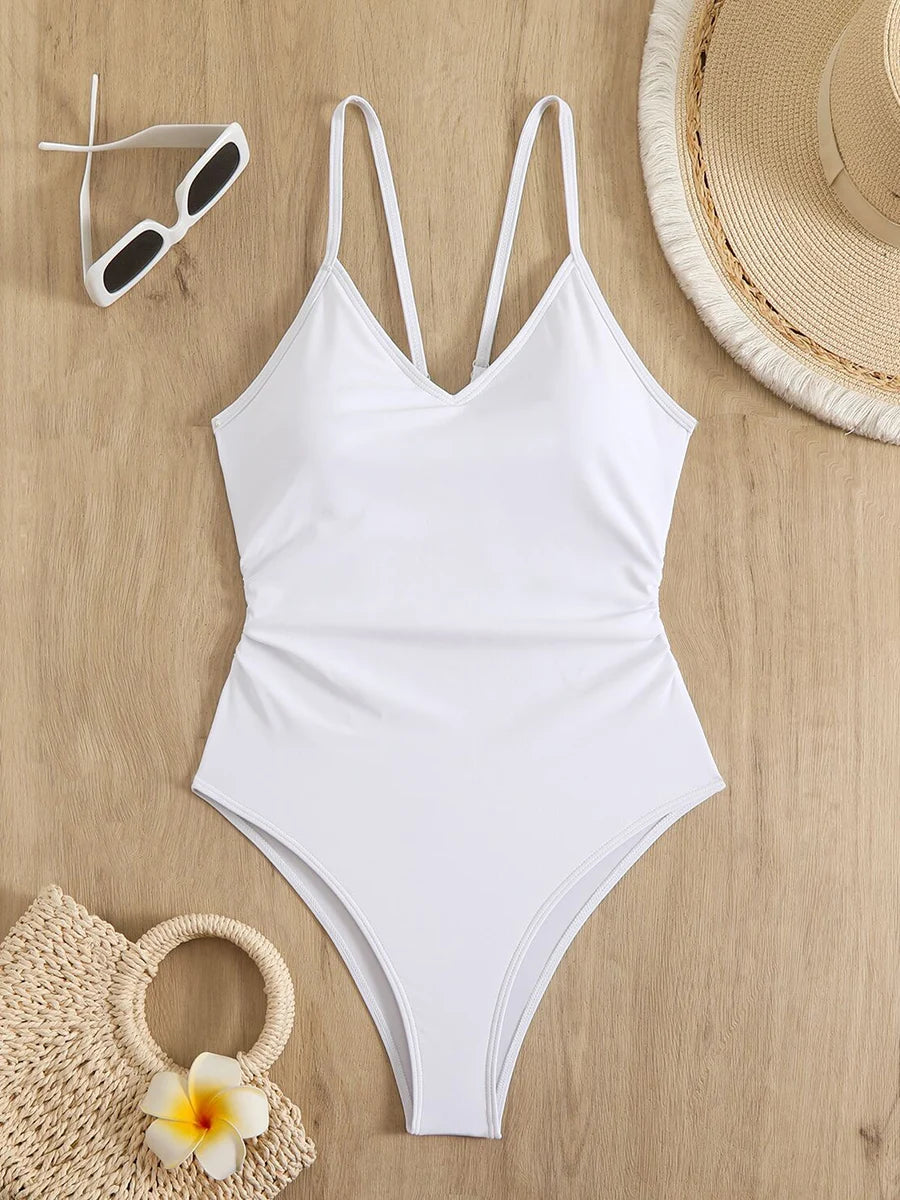 One Piece High Leg Bathing Suit