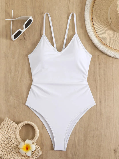 One Piece High Leg Bathing Suit