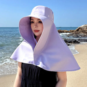 Shawl Neck Protection Integrated Sun Hat