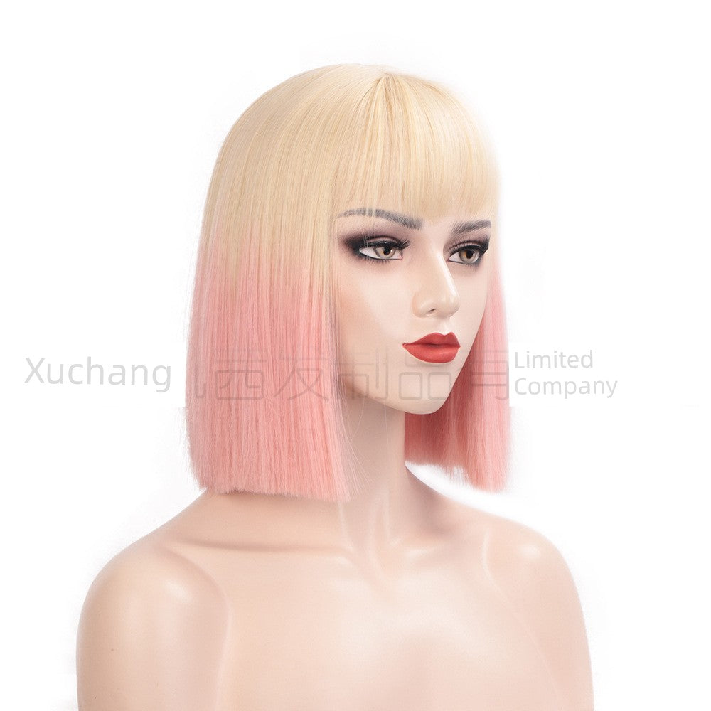 Colorful Short Straight Hair Wig