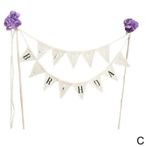 Birthday Cake Flag Topper Decoration