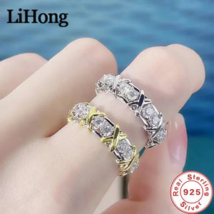 925 Sterling Silver Interlaced With AAA Zircon Crystal Ring