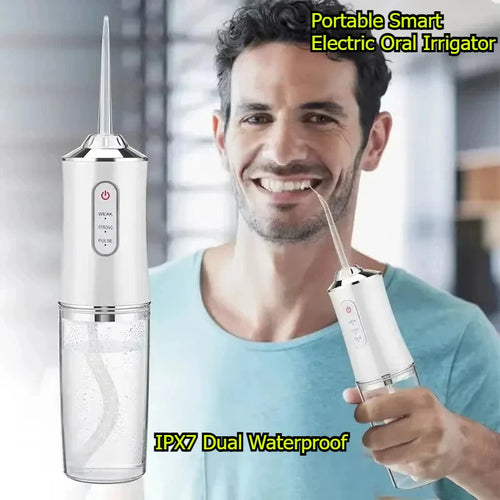Portable Smart Electric Oral Irrigator 4 Jet Tips 3 Modes