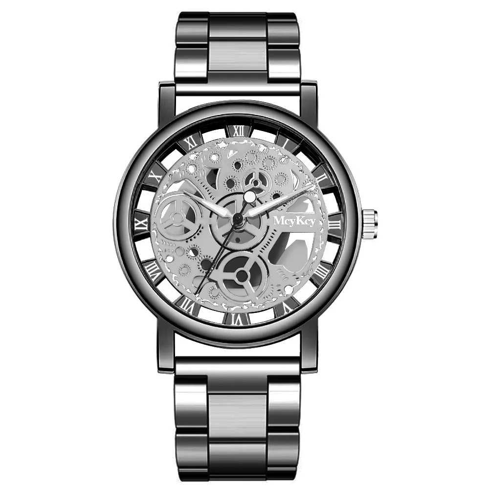 Hollow Skeleton Faux Mechanical Mesh Quartz Wrist Watch