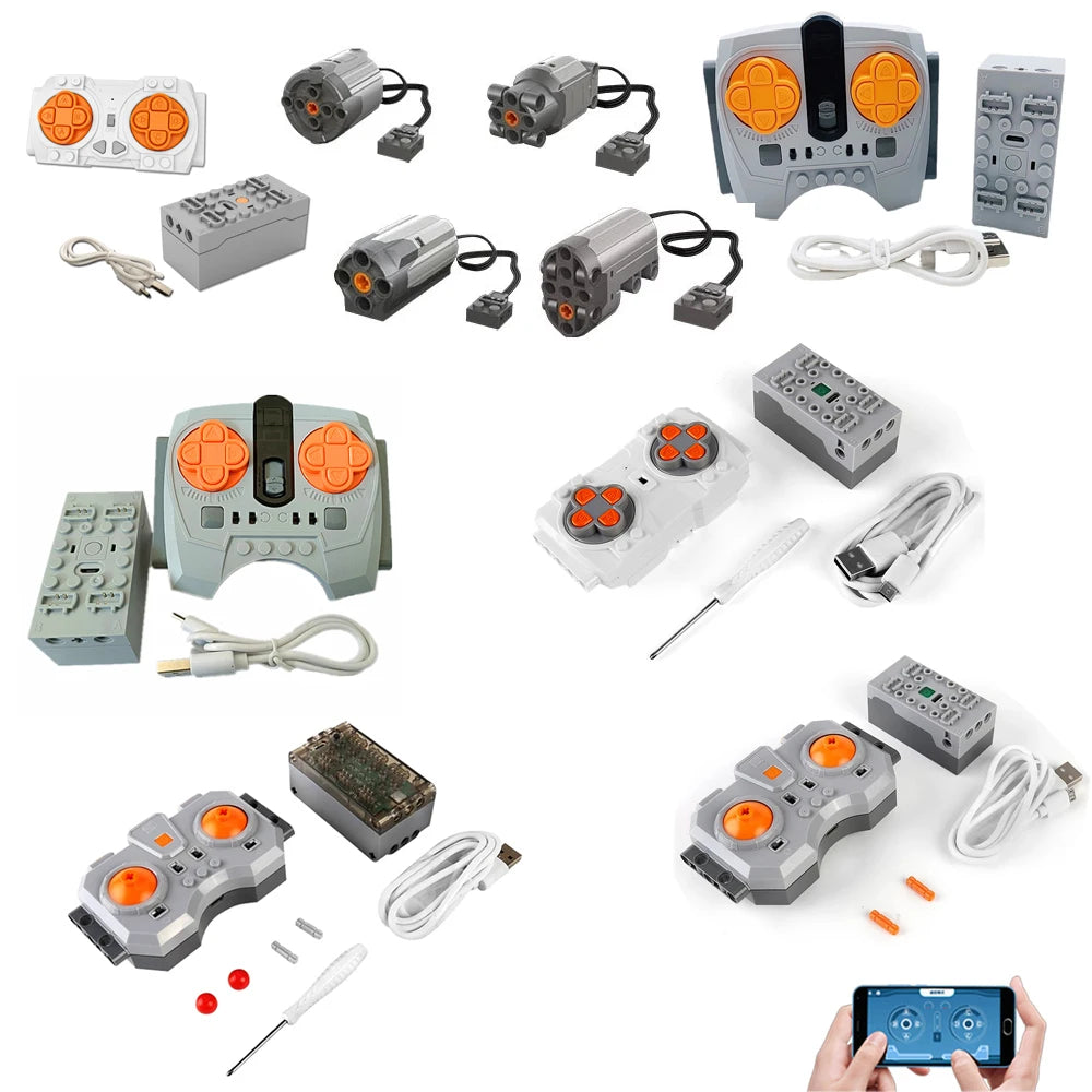 Technical Motor Power Programmable 6 Channel Lithium Remote Controller Building Block