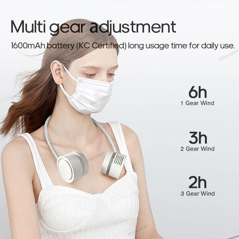 Mini Bladeless Portable Hanging Hands-Free Neck Fanf