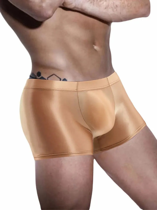 Shiny Glossy Smooth Breathable Boxer Briefs