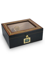 XIFEI Cigar Humidor With Hygrometer Humidifier 2 Drawers Cedar Wood