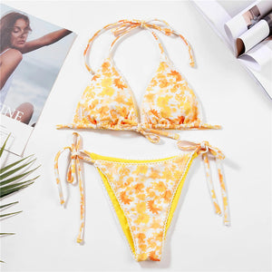 Triangle String Adjustable Bikini Set