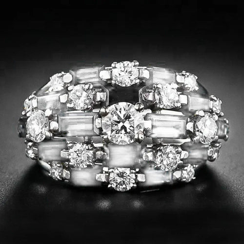 Huitan Fashion Inlaid Brilliant Cubic Zirconia Ring