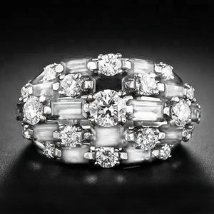 Huitan Fashion Inlaid Brilliant Cubic Zirconia Ring