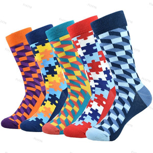 Colorful Designer Print Combed Cotton Socks