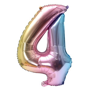 32inch Rainbow Gradient Number Foil Balloons
