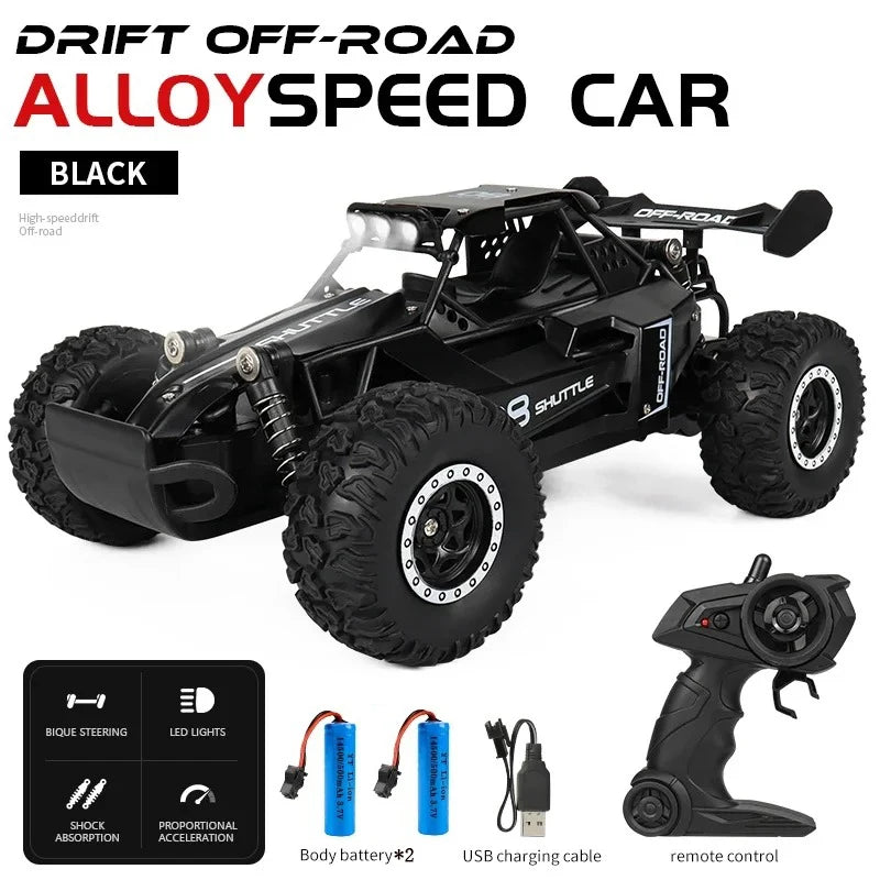 1:16 2WD Car with LED Light 2.4G 20KM/H High Speed Off-Road Climbing Remote Control Car