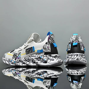 Breathable Designer Print Sneakers