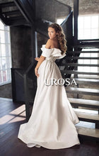 Detachable Short-Sleeve Off Shoulder Wedding Gown