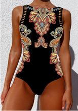 One Piece Exotic Print Bathing Suit